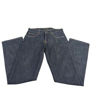 Anchor Blue Mens Low Rise Slim Jeans Dark Wash Indigo 32x32 Stretch Denim